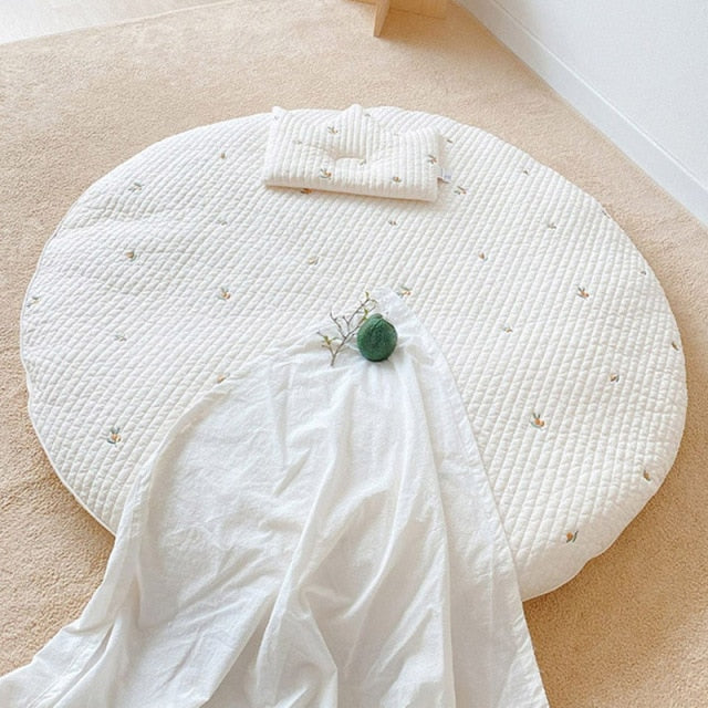 Make your baby's playtime more fun with our Bear Embroidery Baby Crawling Mat