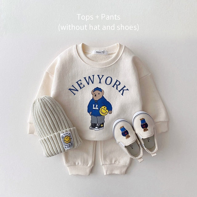 Stay Comfy and Trendy with Our Baby Casual Hoodie and Pants Set